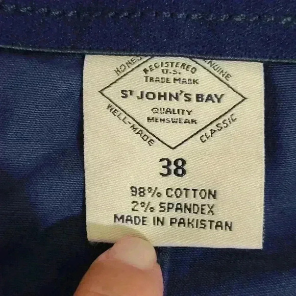 Brand New St JHON'S BAY Men's Shorts Size 38 Navy Blue with Leaves - Picture 10 of 10